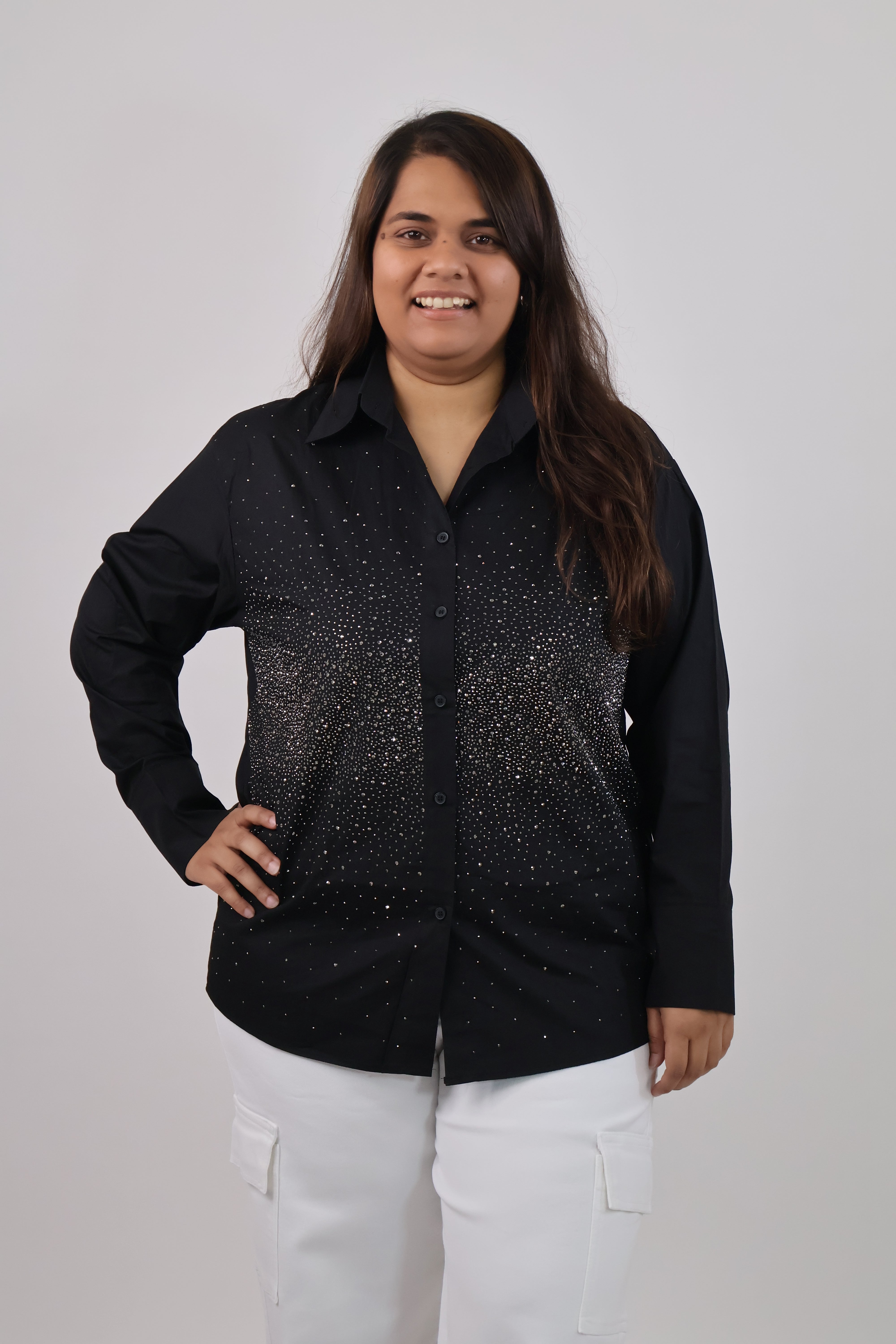 Statement Shirt Featuring An All-Over Diamond Pattern