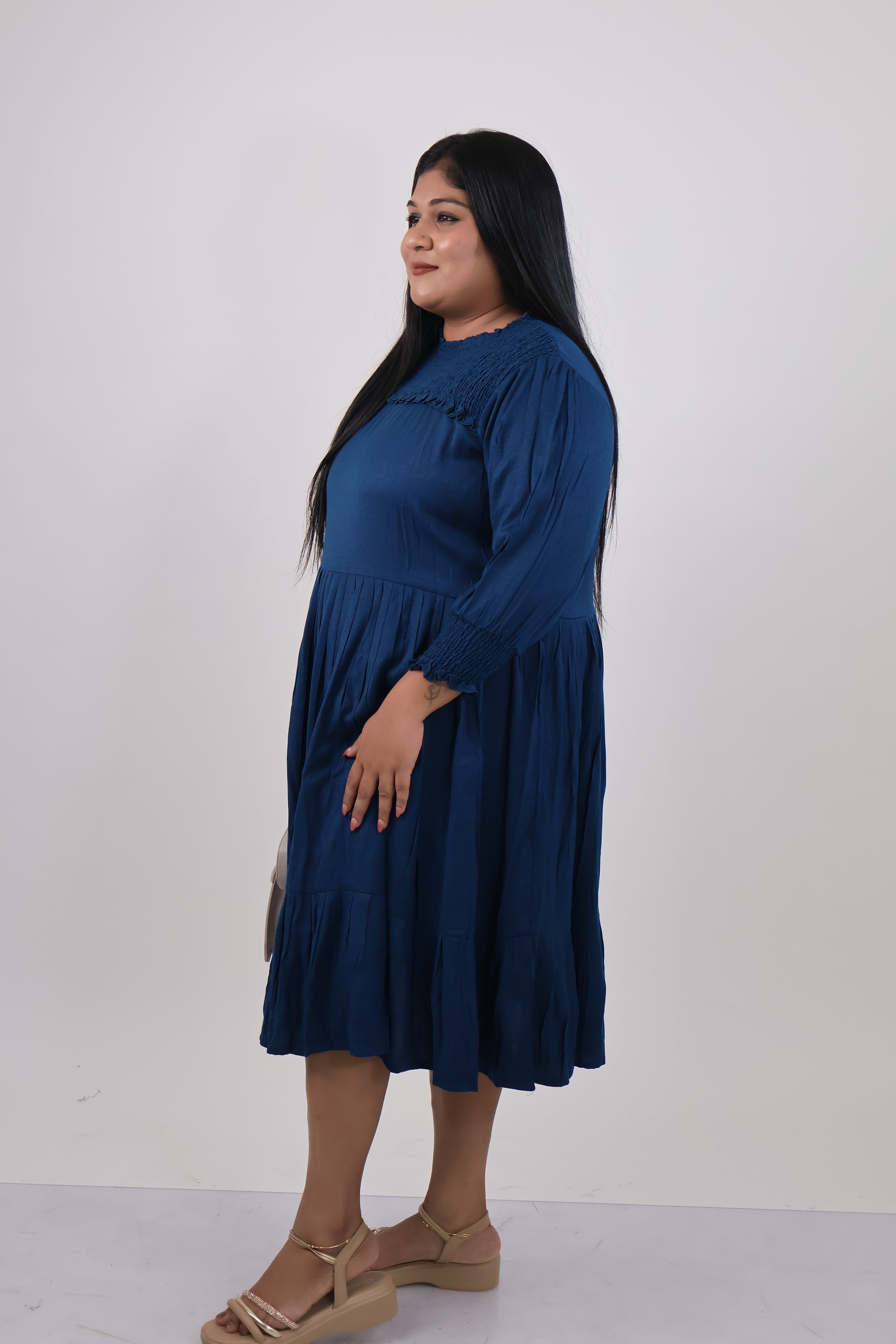 Midnight Flow Smocked Dress