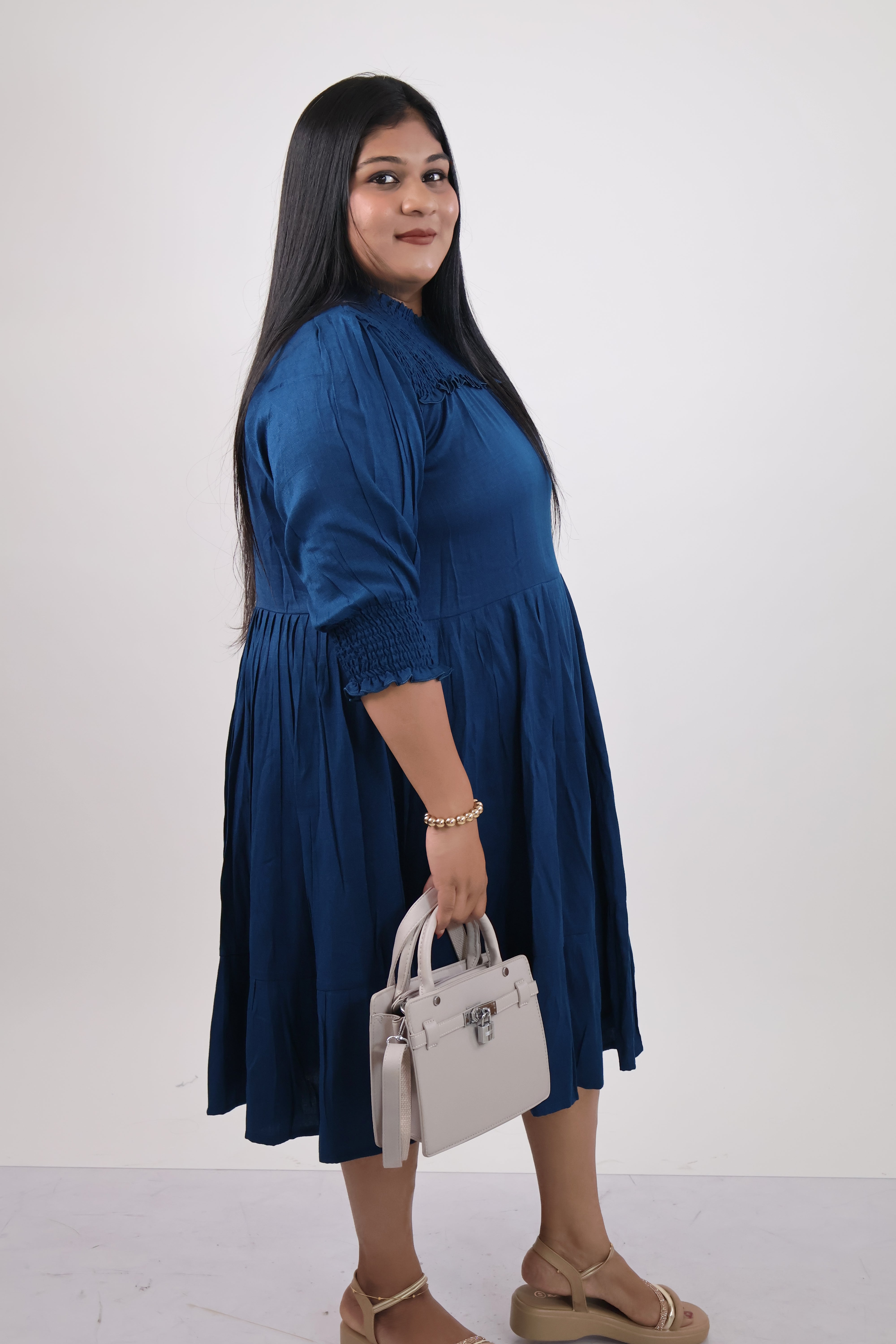 Midnight Flow Smocked Dress