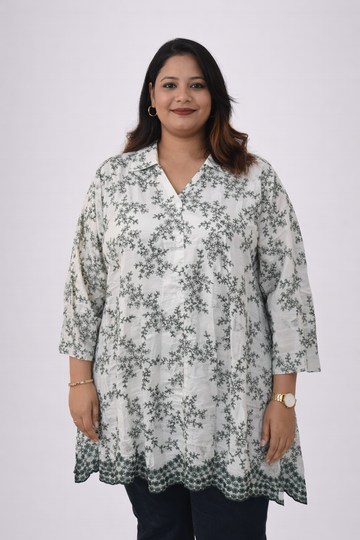Floral Embroidered Tunic Top