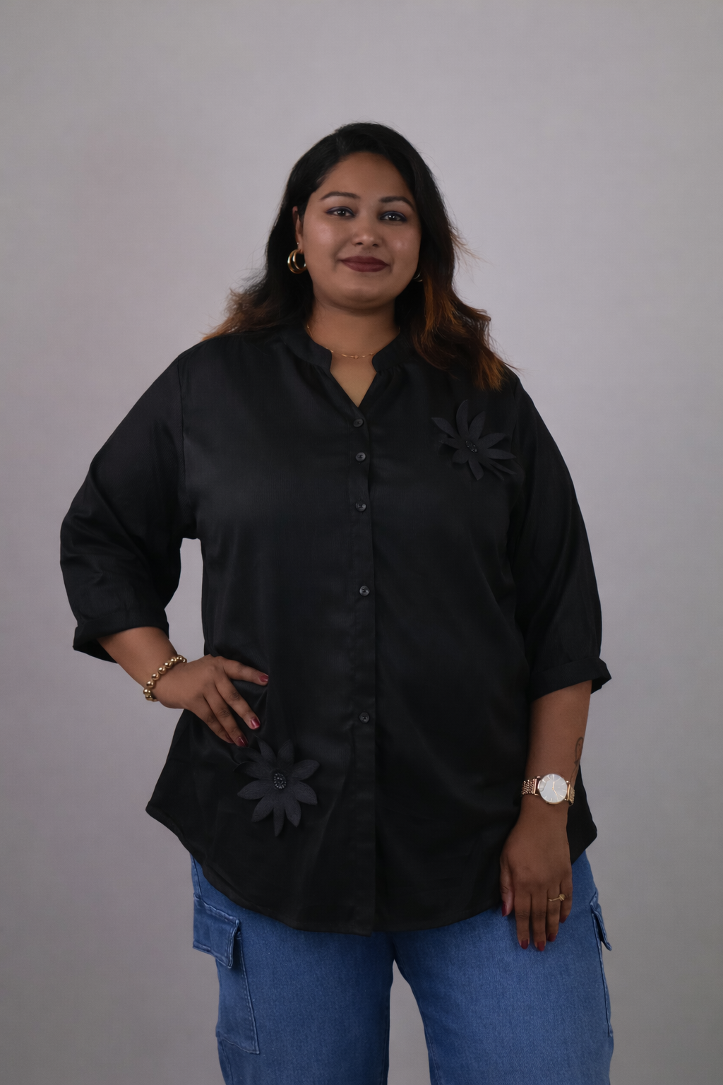 Floral Detail Relaxed Fit Top