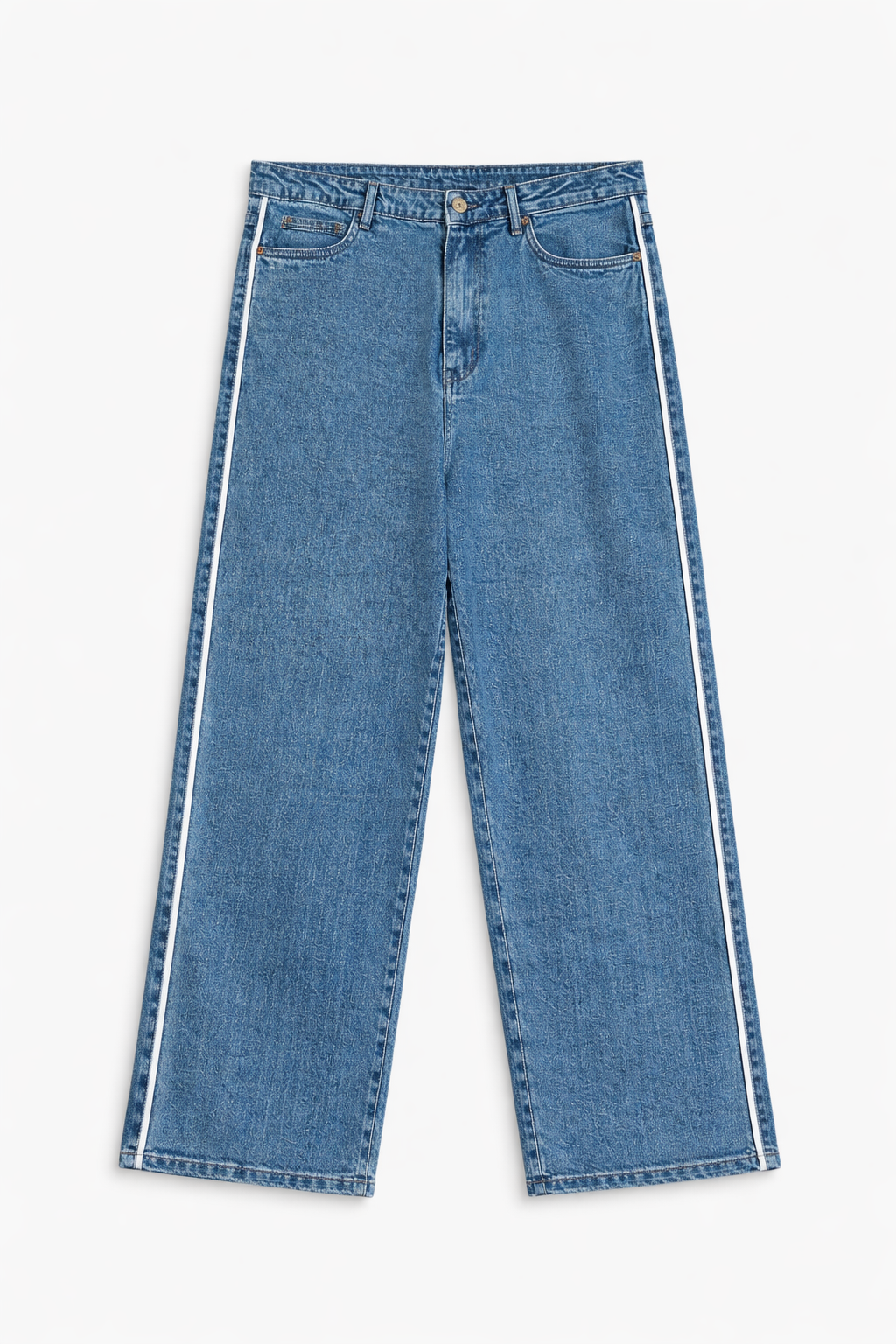 Wide-Leg Jeans With Side Rib