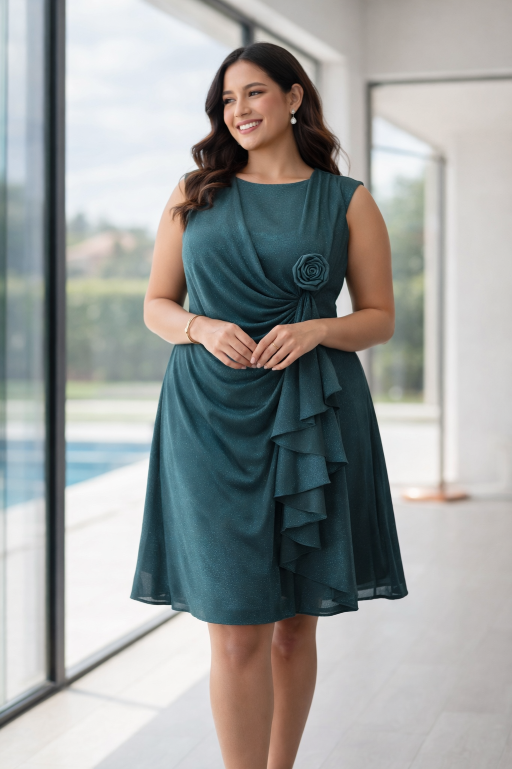 Emerald Drape Dress