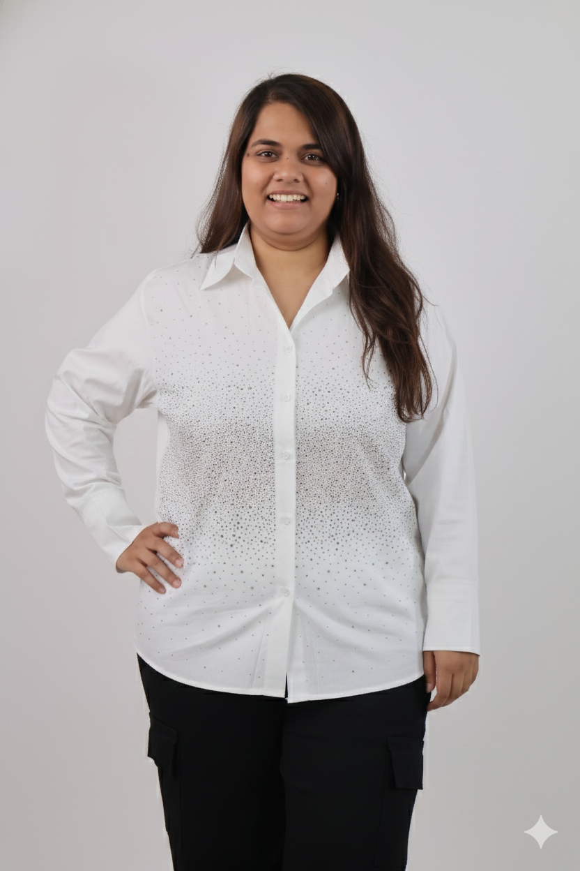 Statement Shirt Featuring An All-Over Diamond Pattern