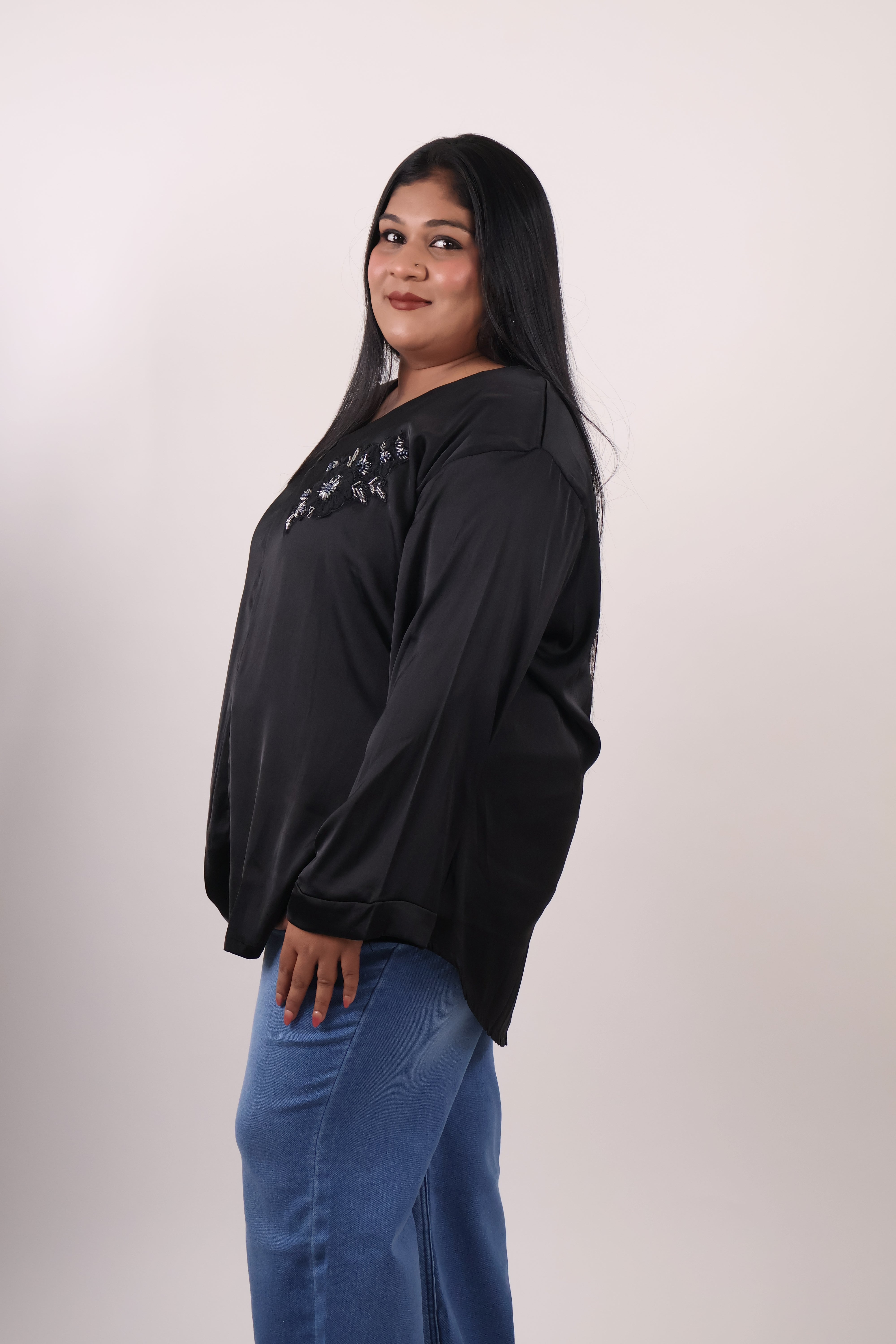 Petal Glow Embroidered Top