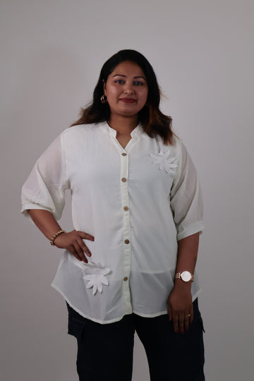 Floral Detail Relaxed Fit Top