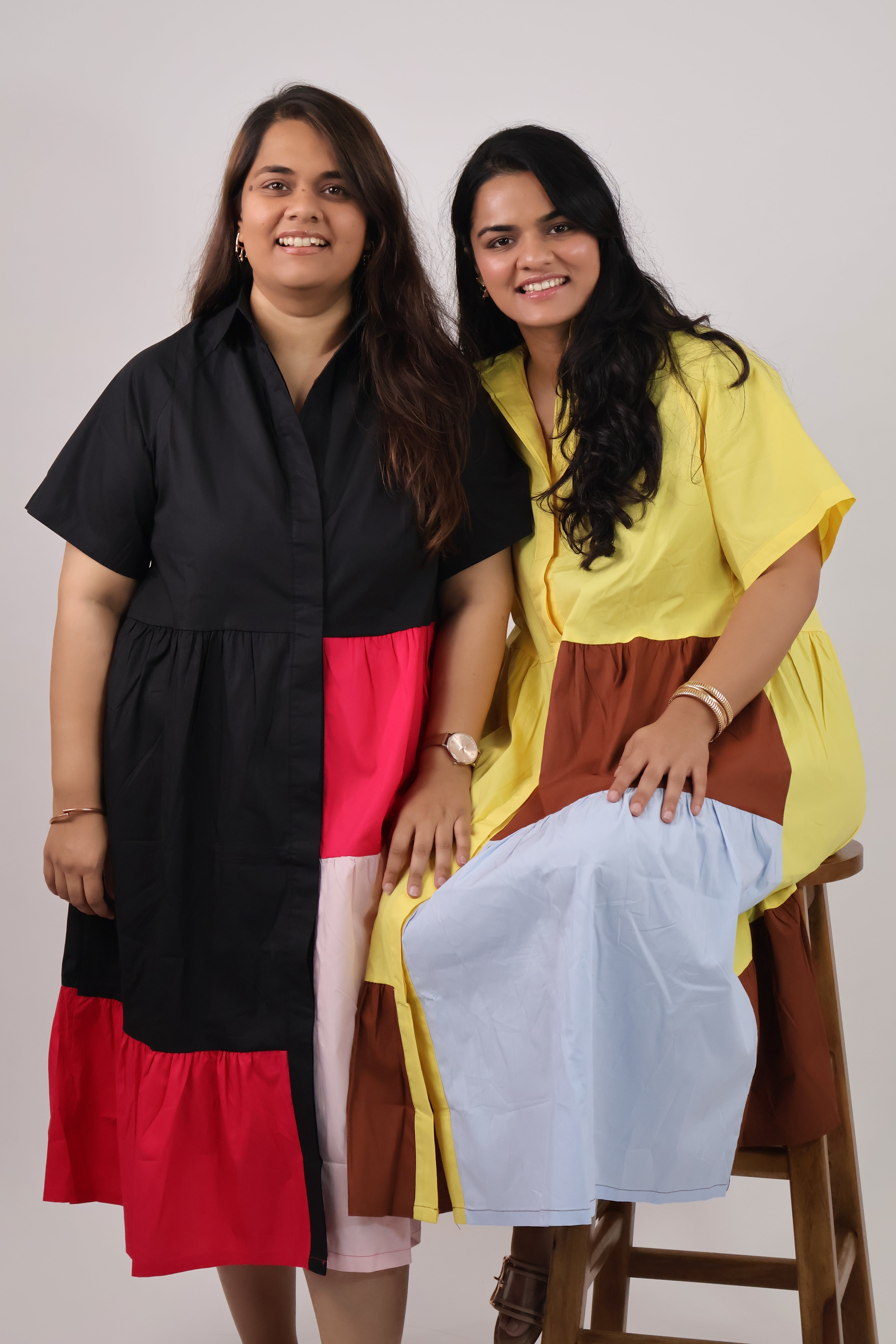 Color block Joy Tiered Dress