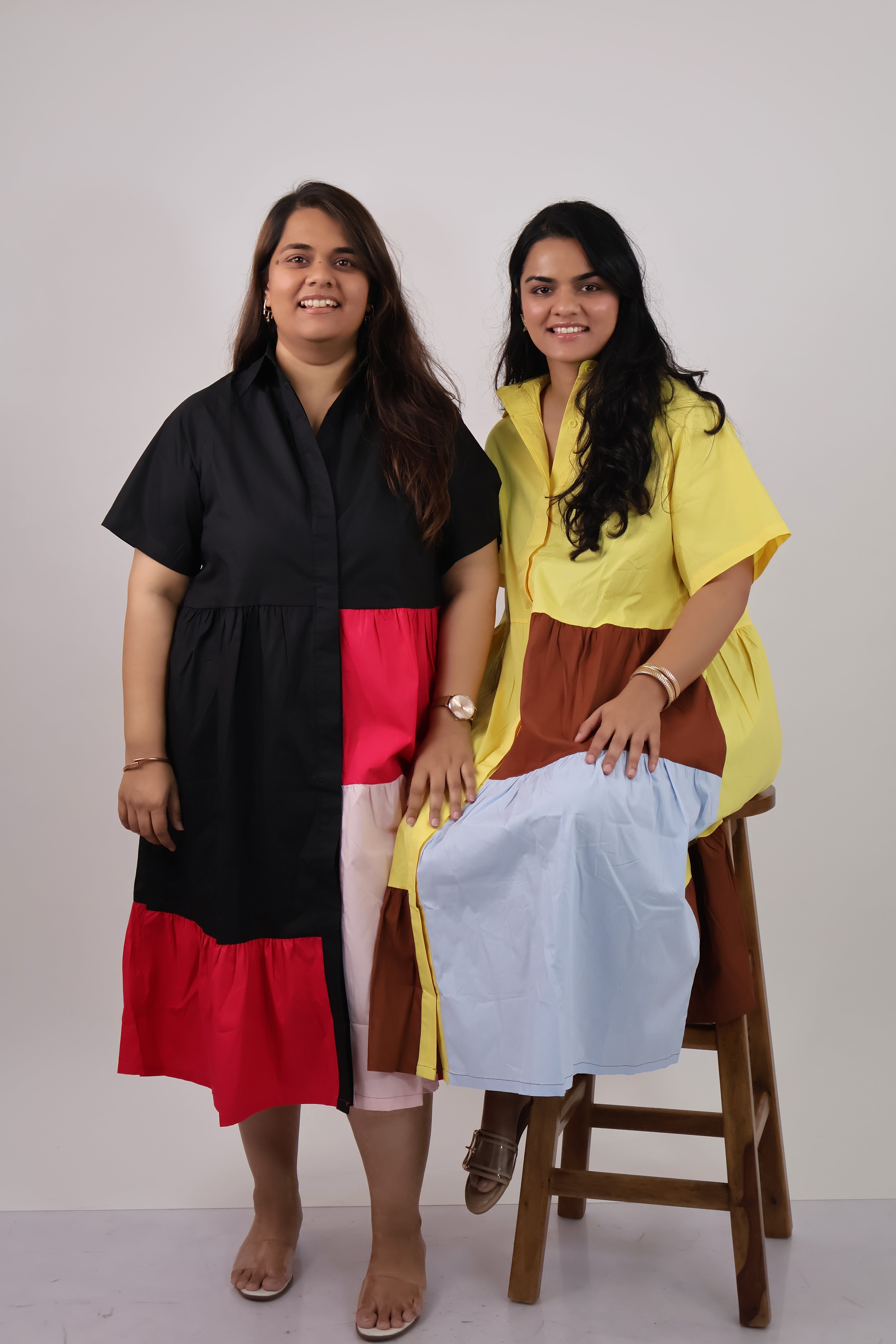 Color block Joy Tiered Dress