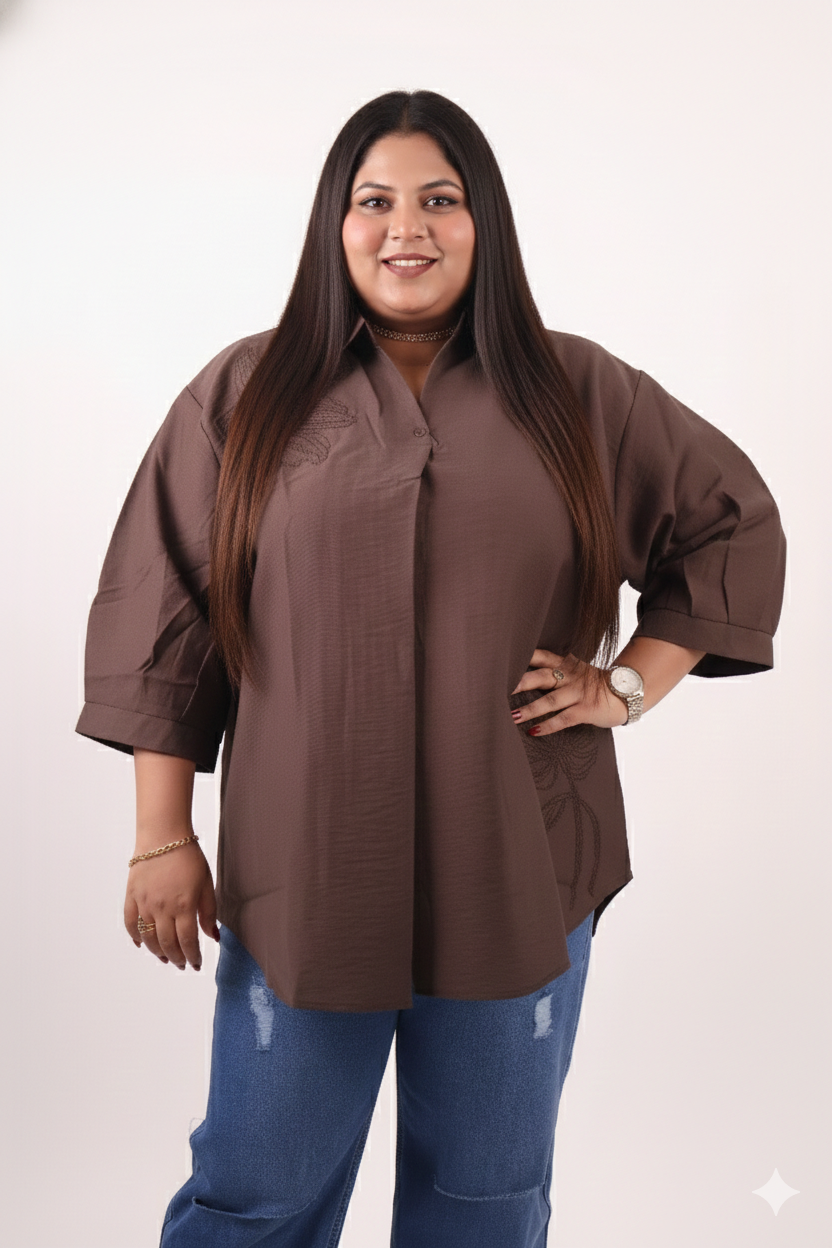 Effortless Flow Button-Front Top