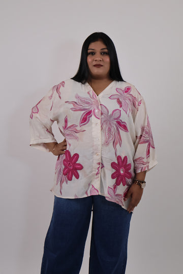 Bloomline Relaxed Button-Down Top