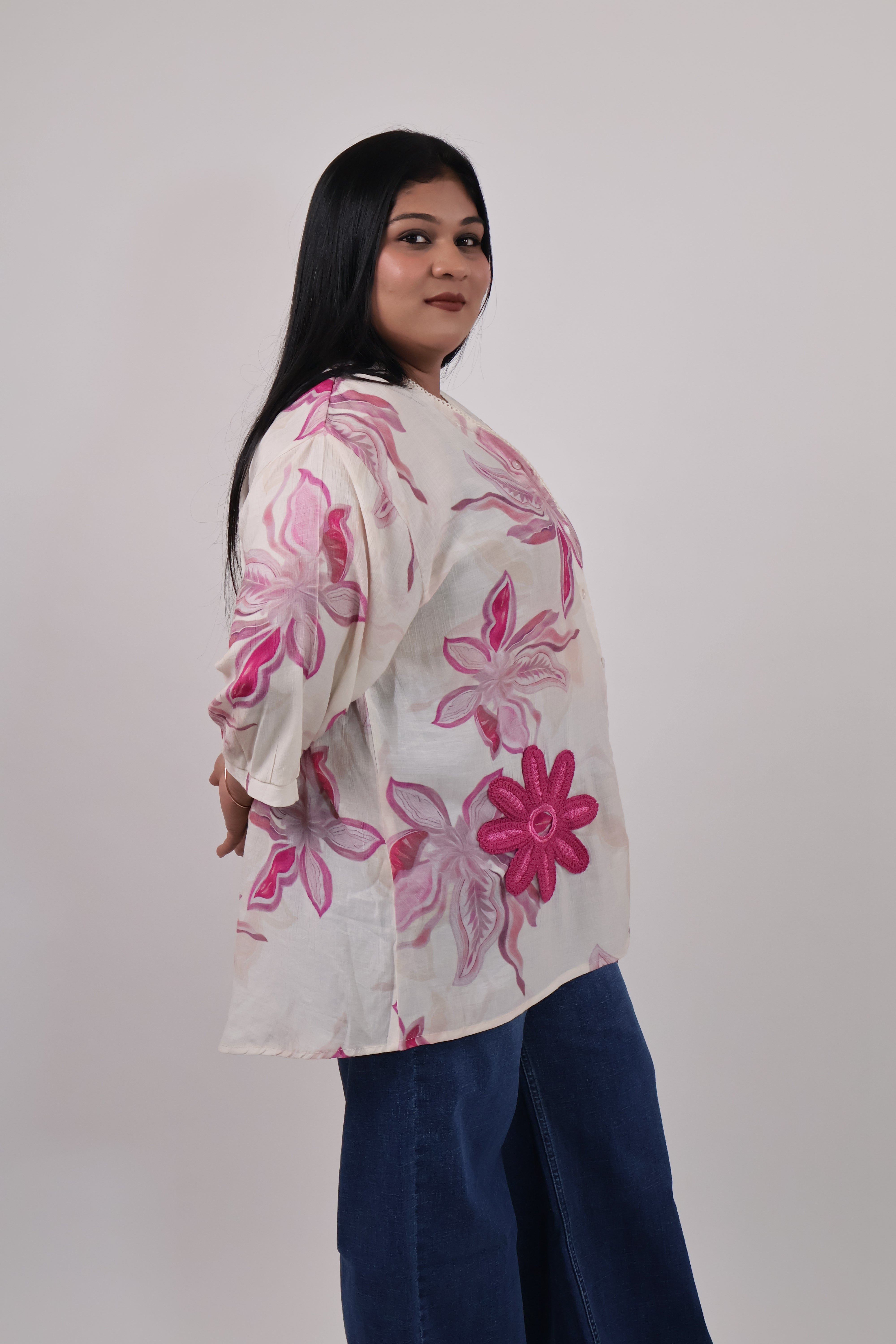 Bloomline Relaxed Button-Down Top