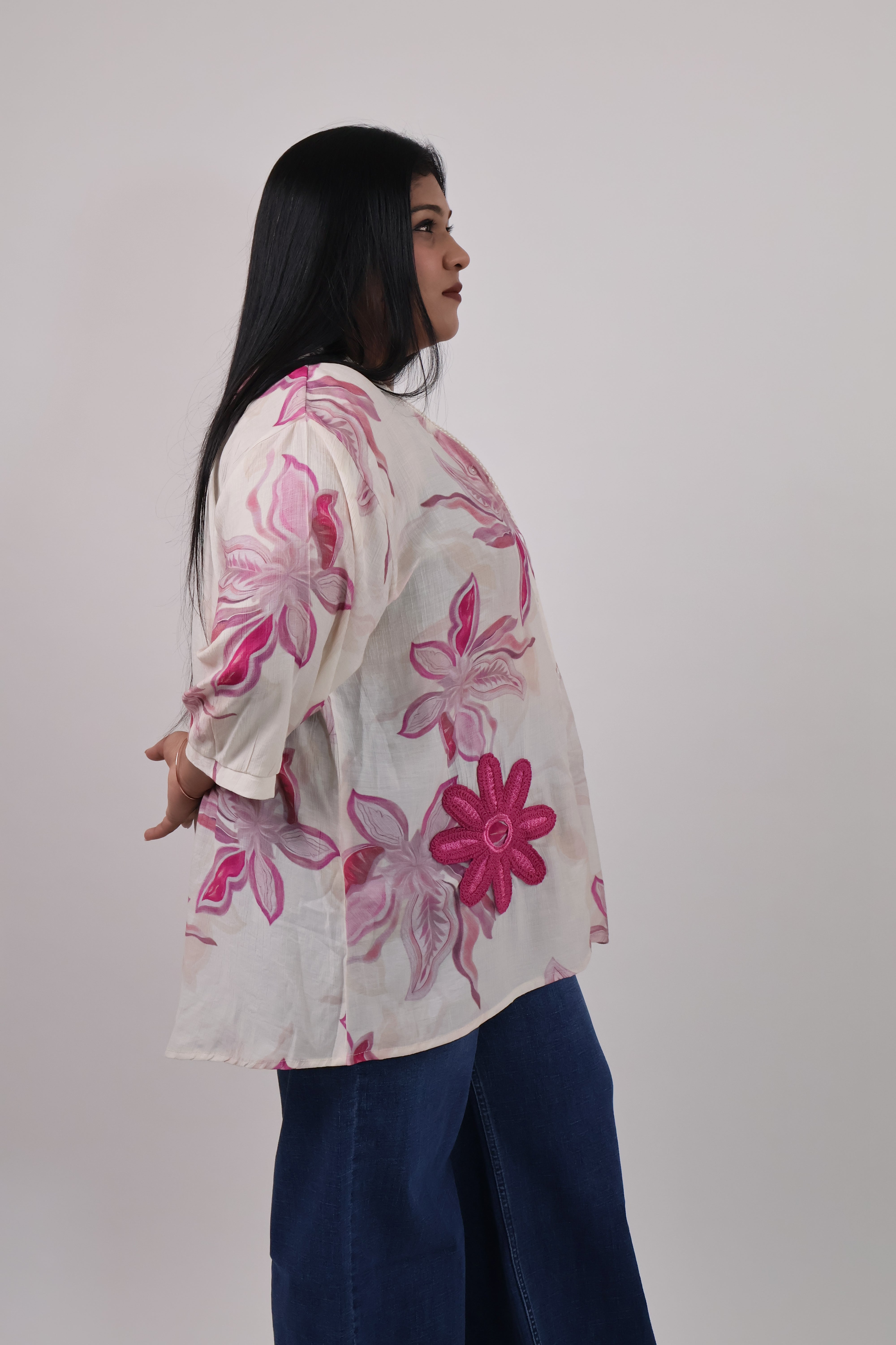 Bloomline Relaxed Button-Down Top