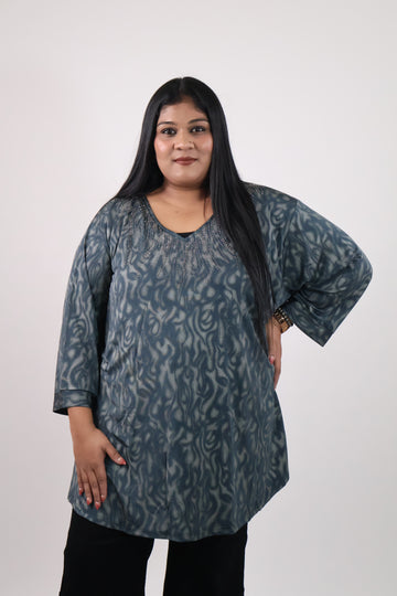 Flowform Embellished Neckline Tunic