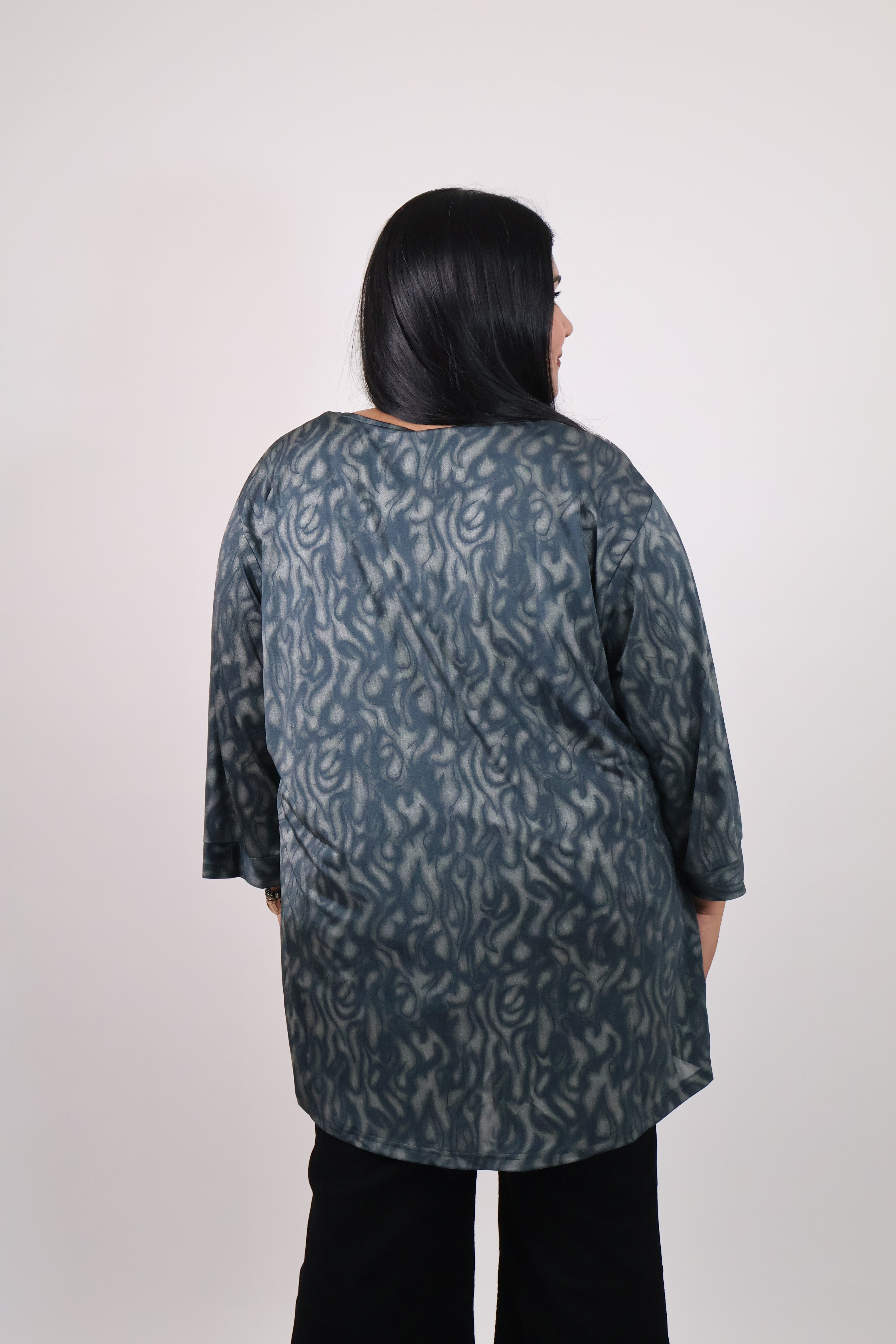 Flowform Embellished Neckline Tunic
