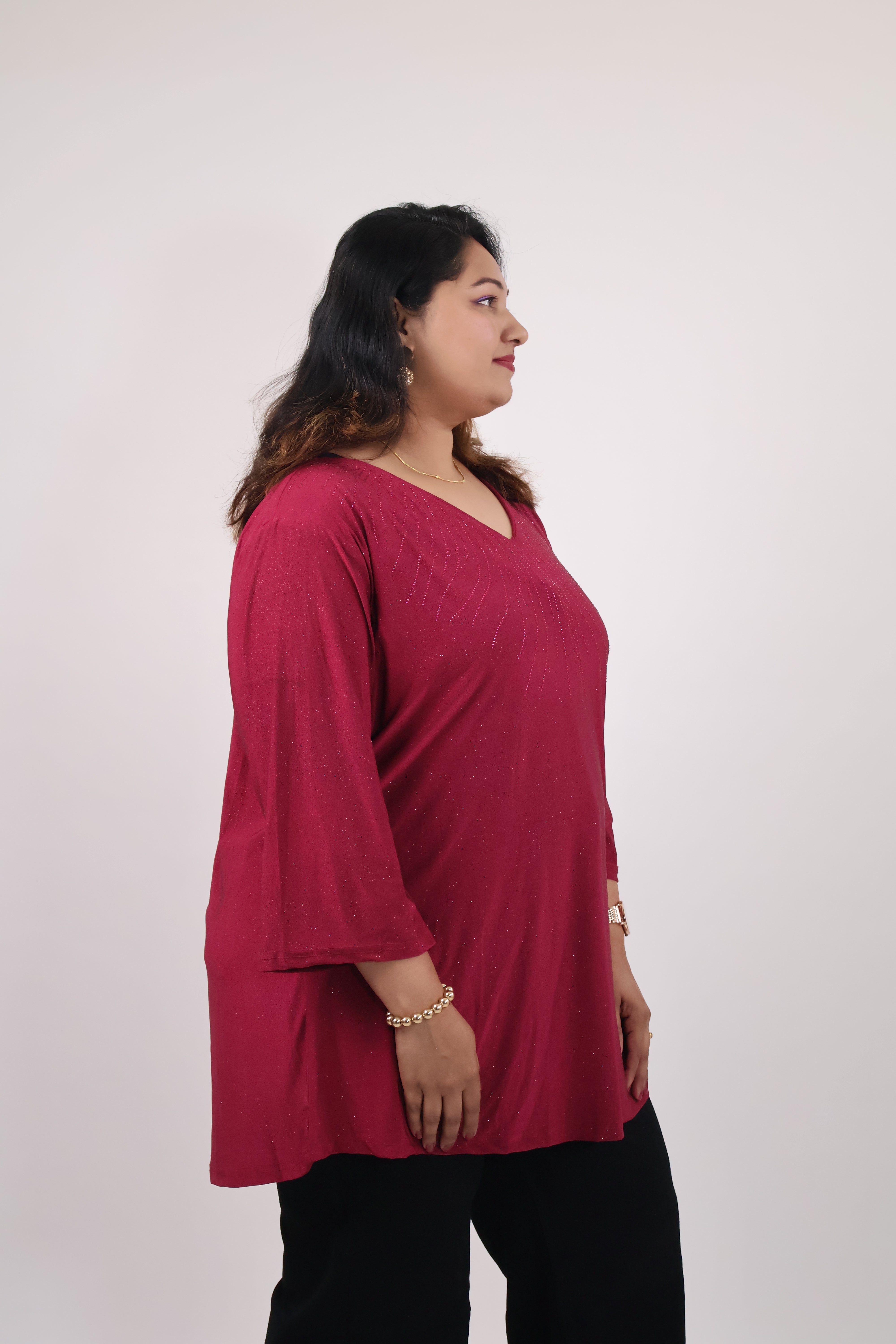 Radiance V-Neck Embellished Tunic