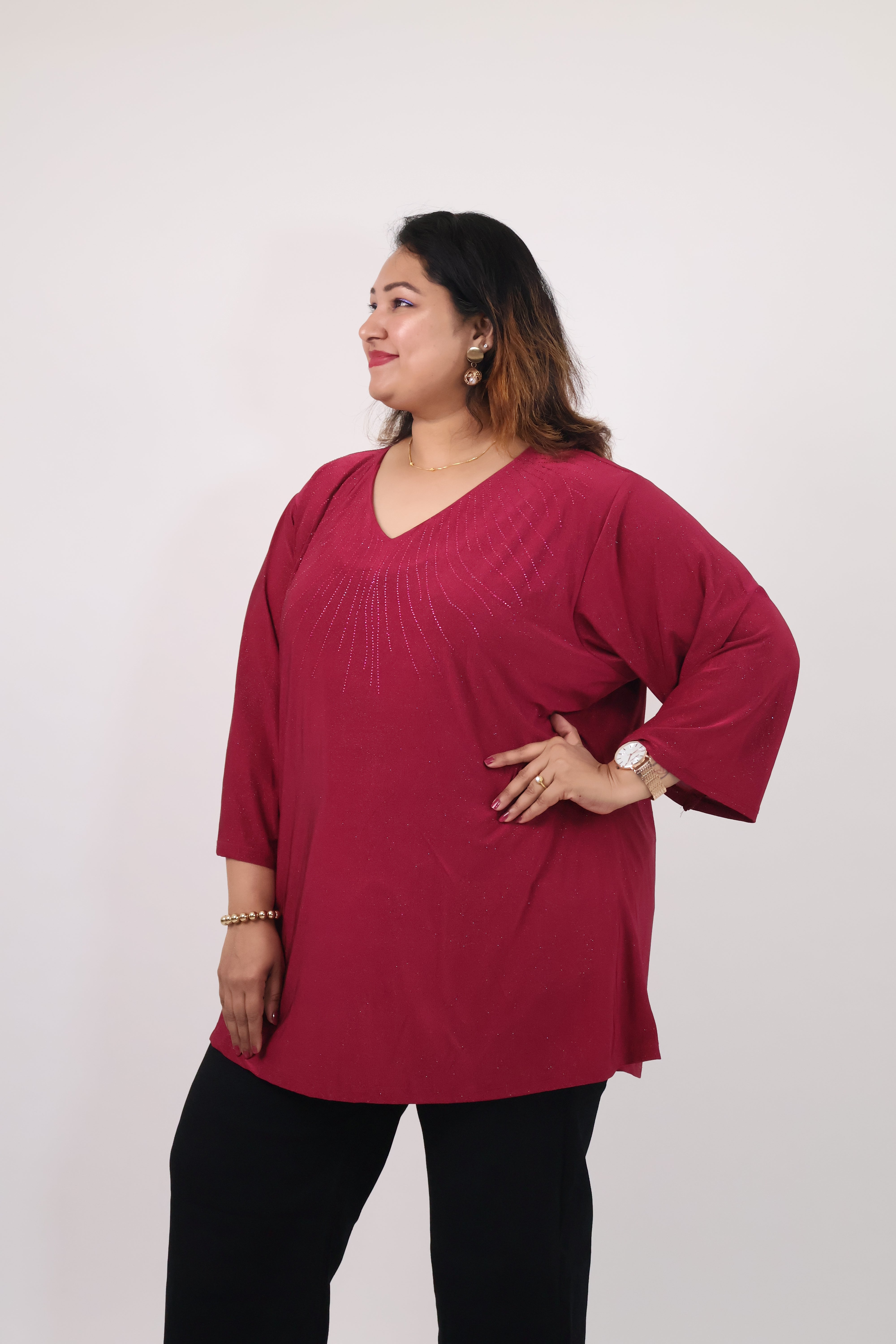 Radiance V-Neck Embellished Tunic