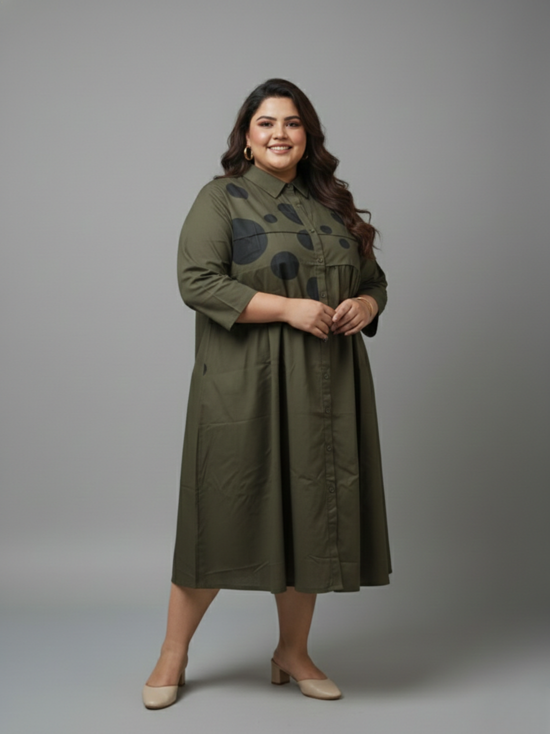 Pop of Joy Olive Brunch Dress