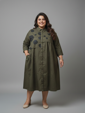 Pop of Joy Olive Brunch Dress