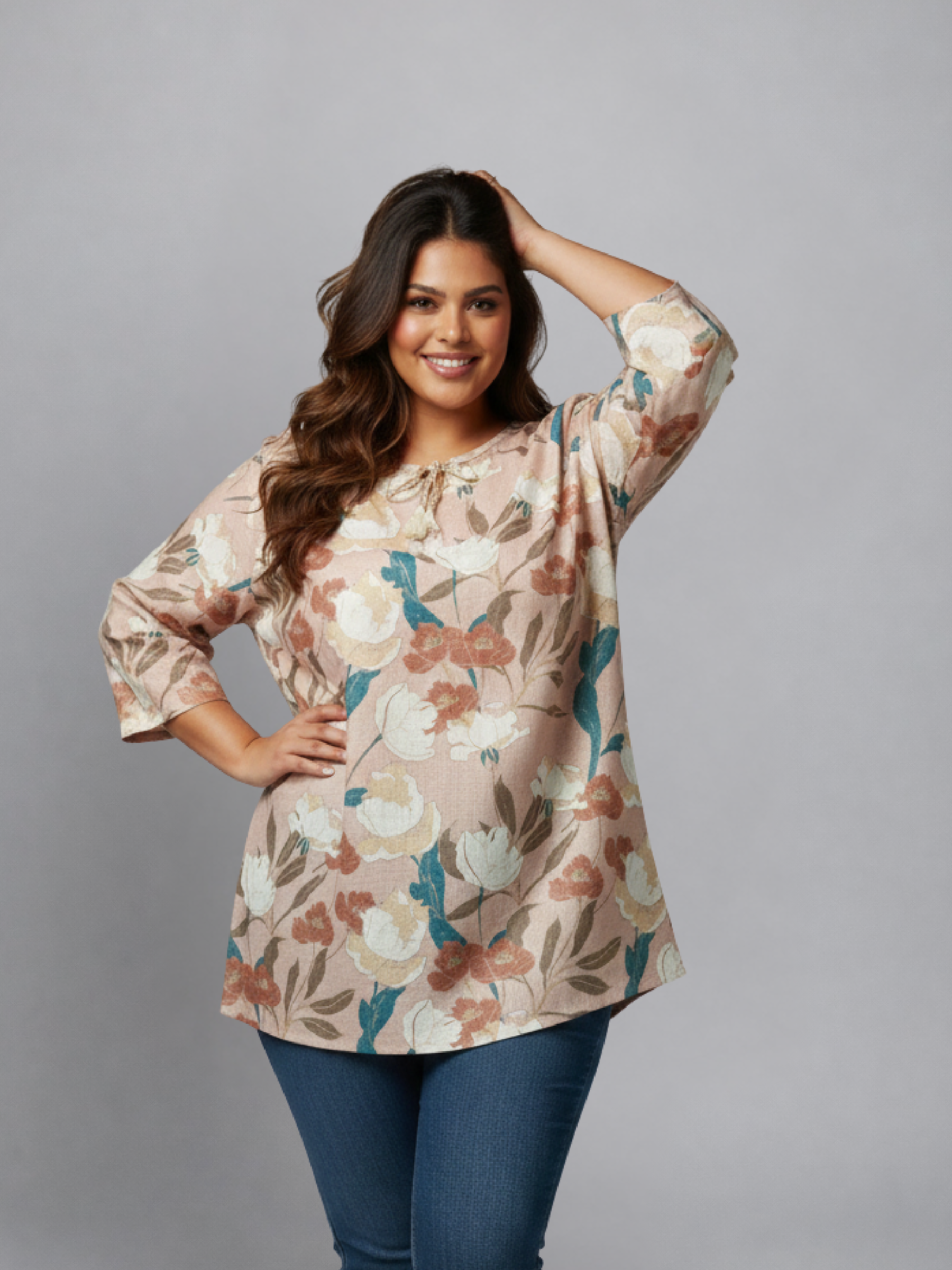 Breezy Floral Linen-Cotton Top
