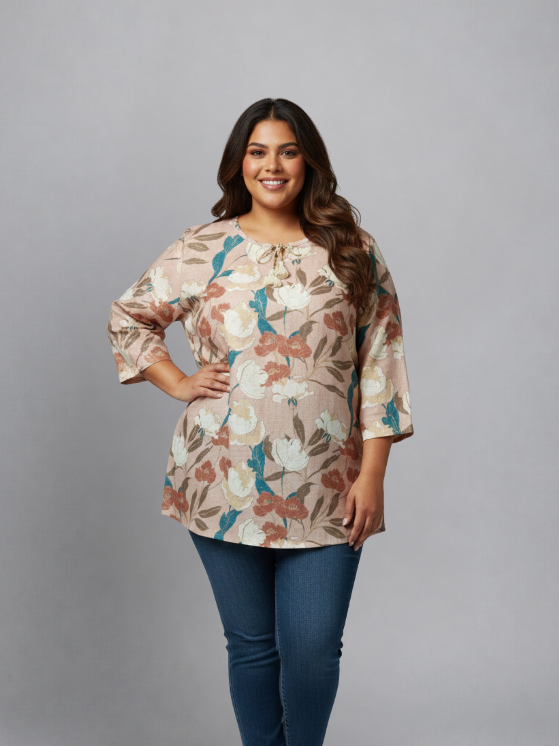 Breezy Floral Linen-Cotton Top