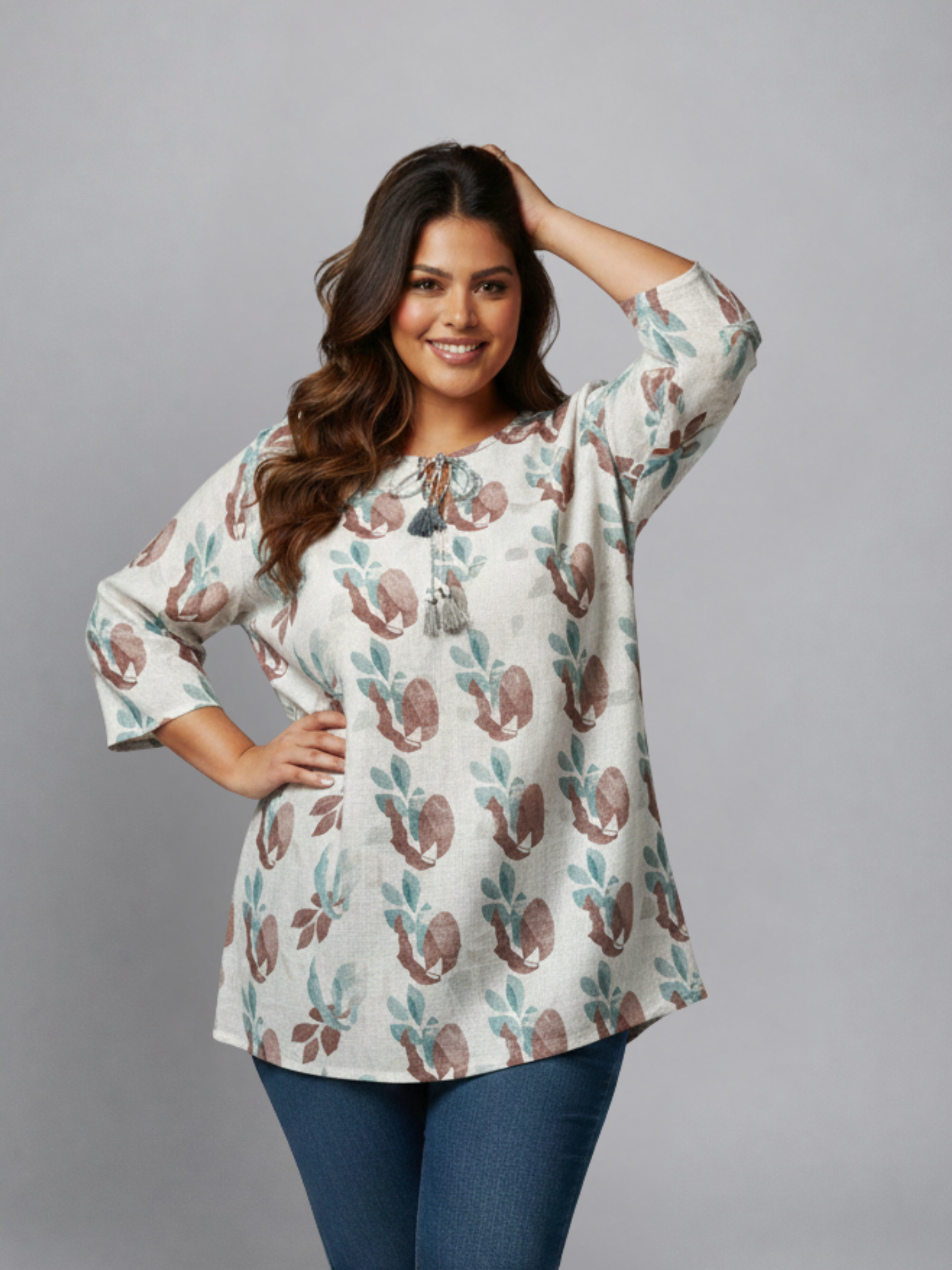 Breezy Floral Linen-Cotton Top