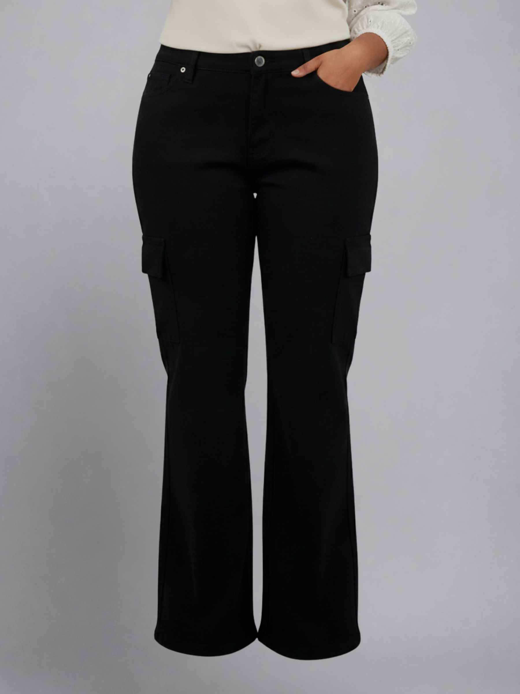 Signature Plus Curve High-Rise Bootcut Cargo Jeans