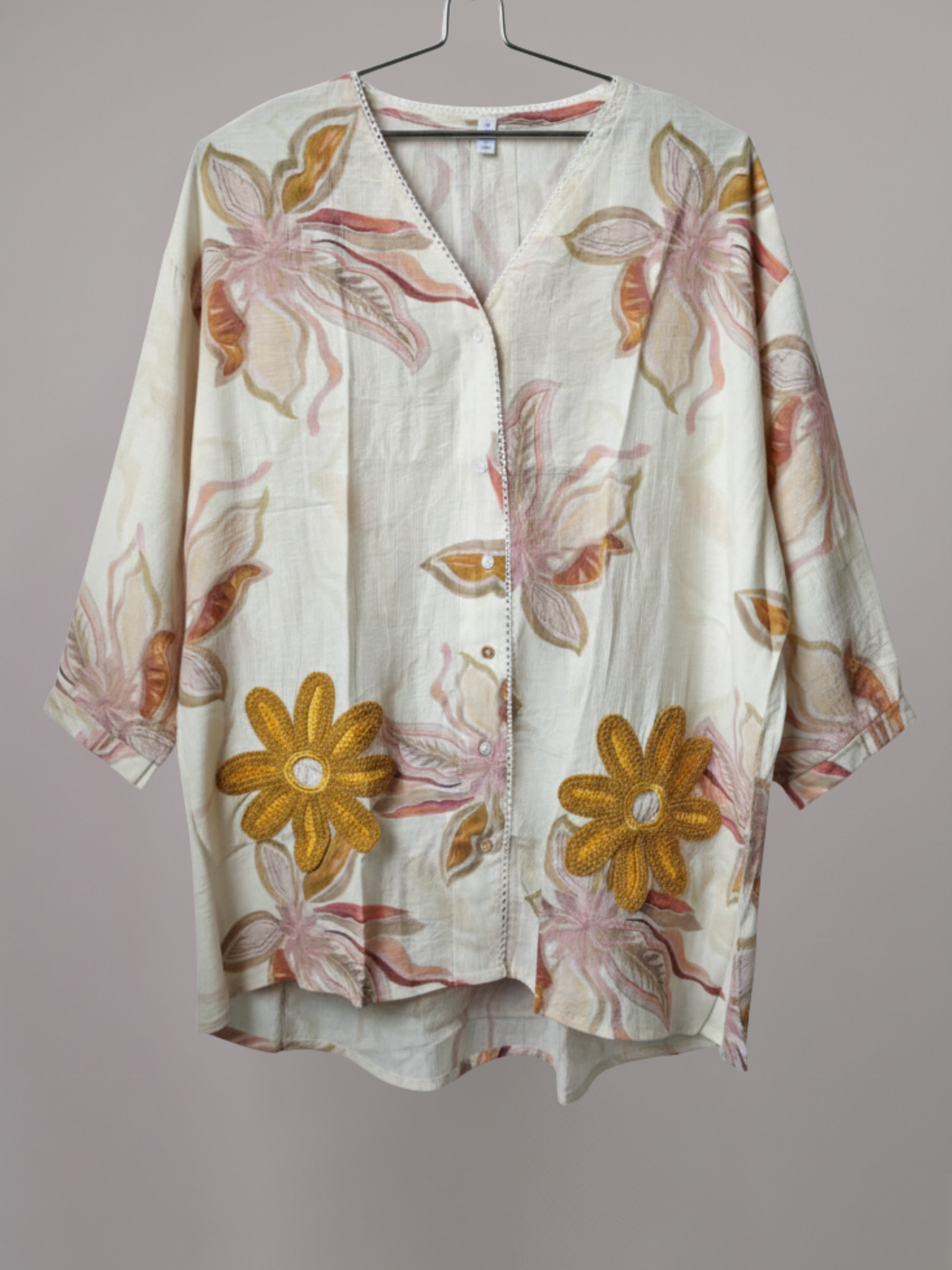 Bloomline Relaxed Button-Down Top