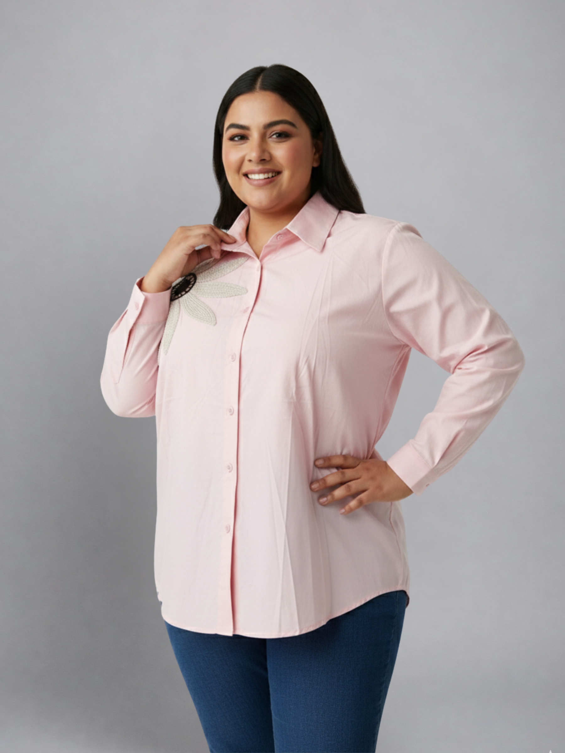 Embroidered Imported Cotton Fabric Shirt