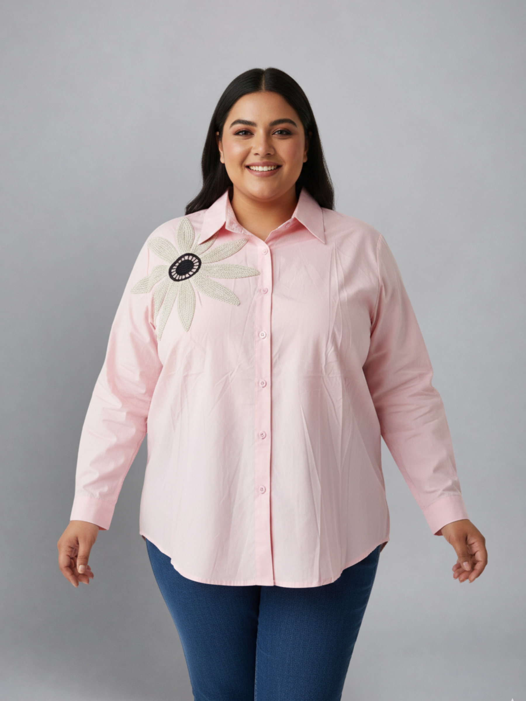 Embroidered Imported Cotton Fabric Shirt