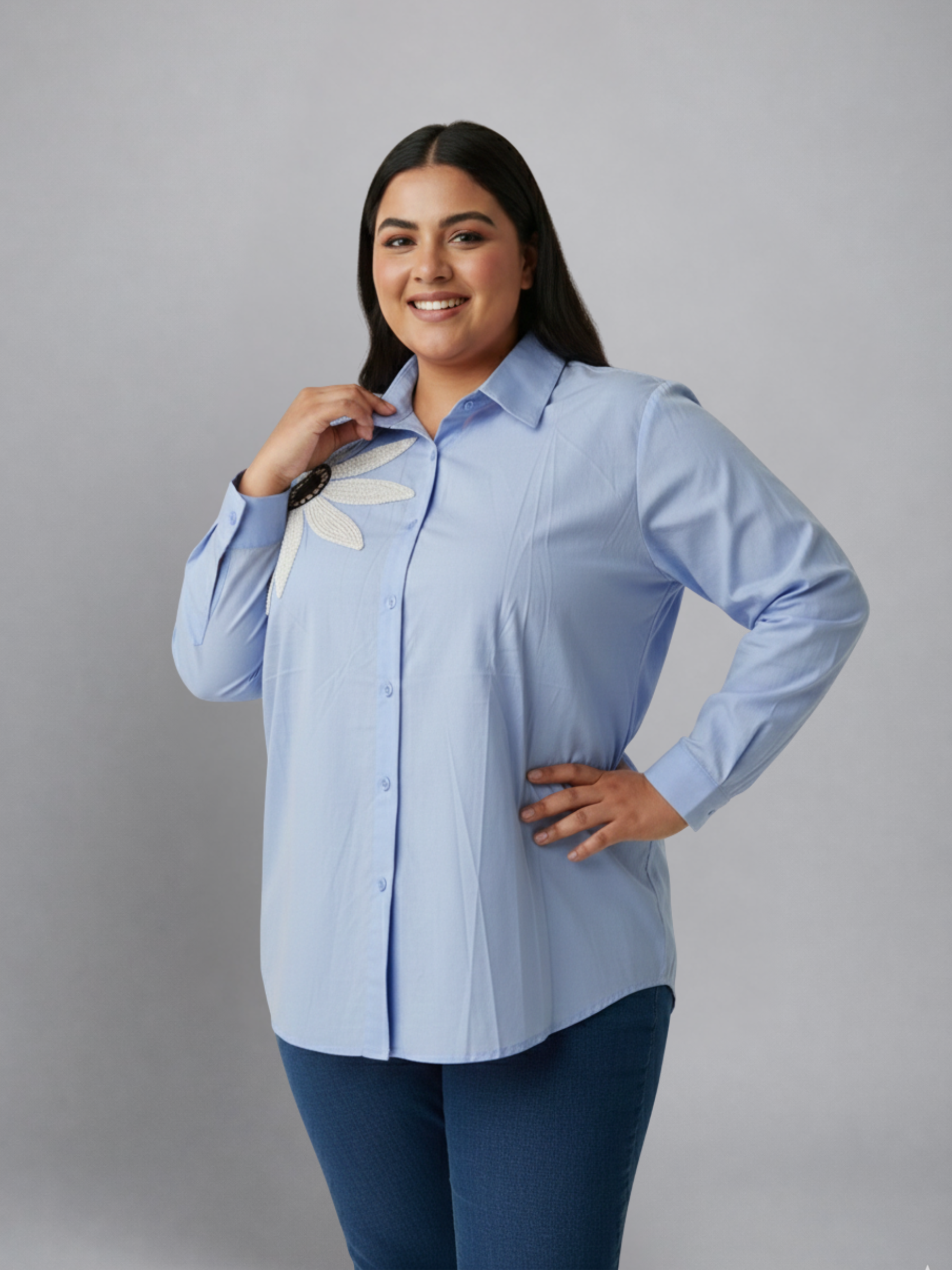 Embroidered Imported Cotton Fabric Shirt
