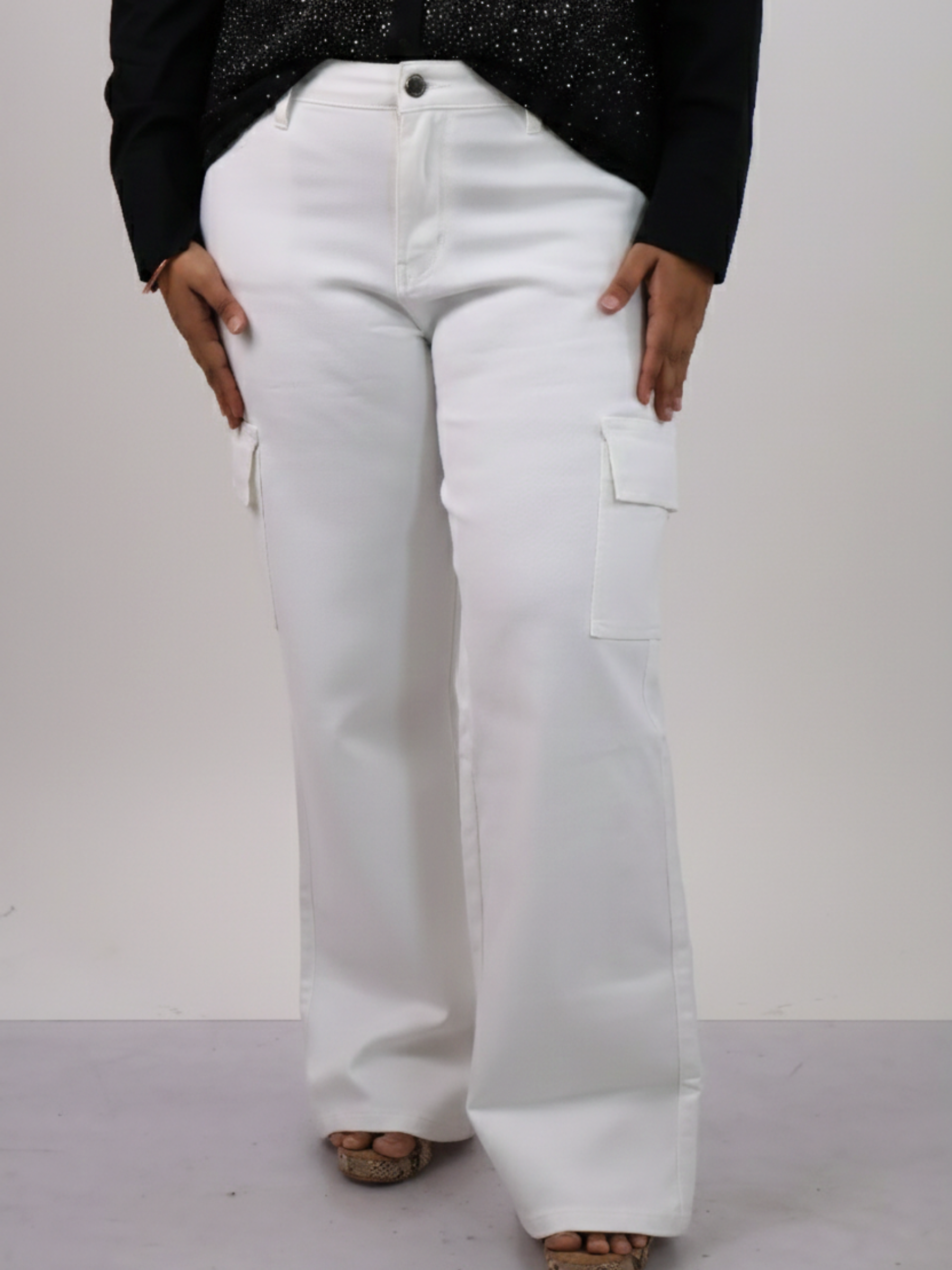 Signature Plus Curve High-Rise Bootcut Cargo Jeans