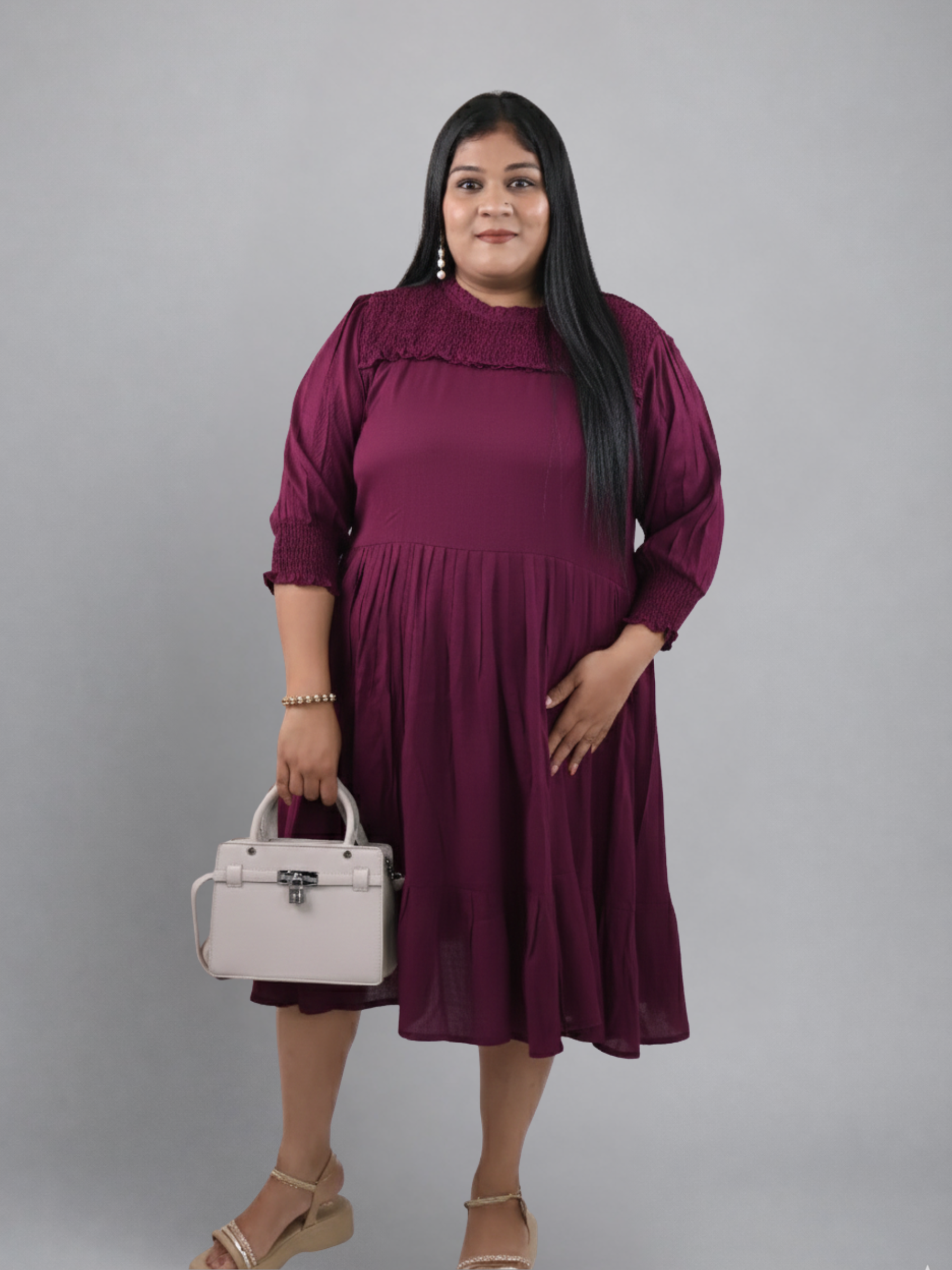 Midnight Flow Smocked Dress