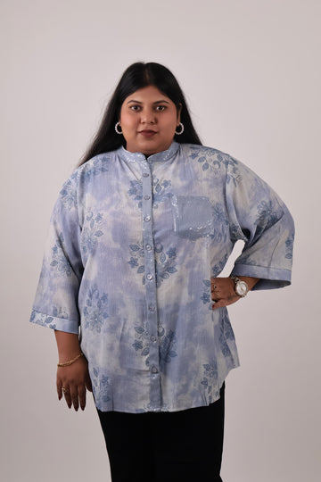 Indigo Whisper Floral Shirt