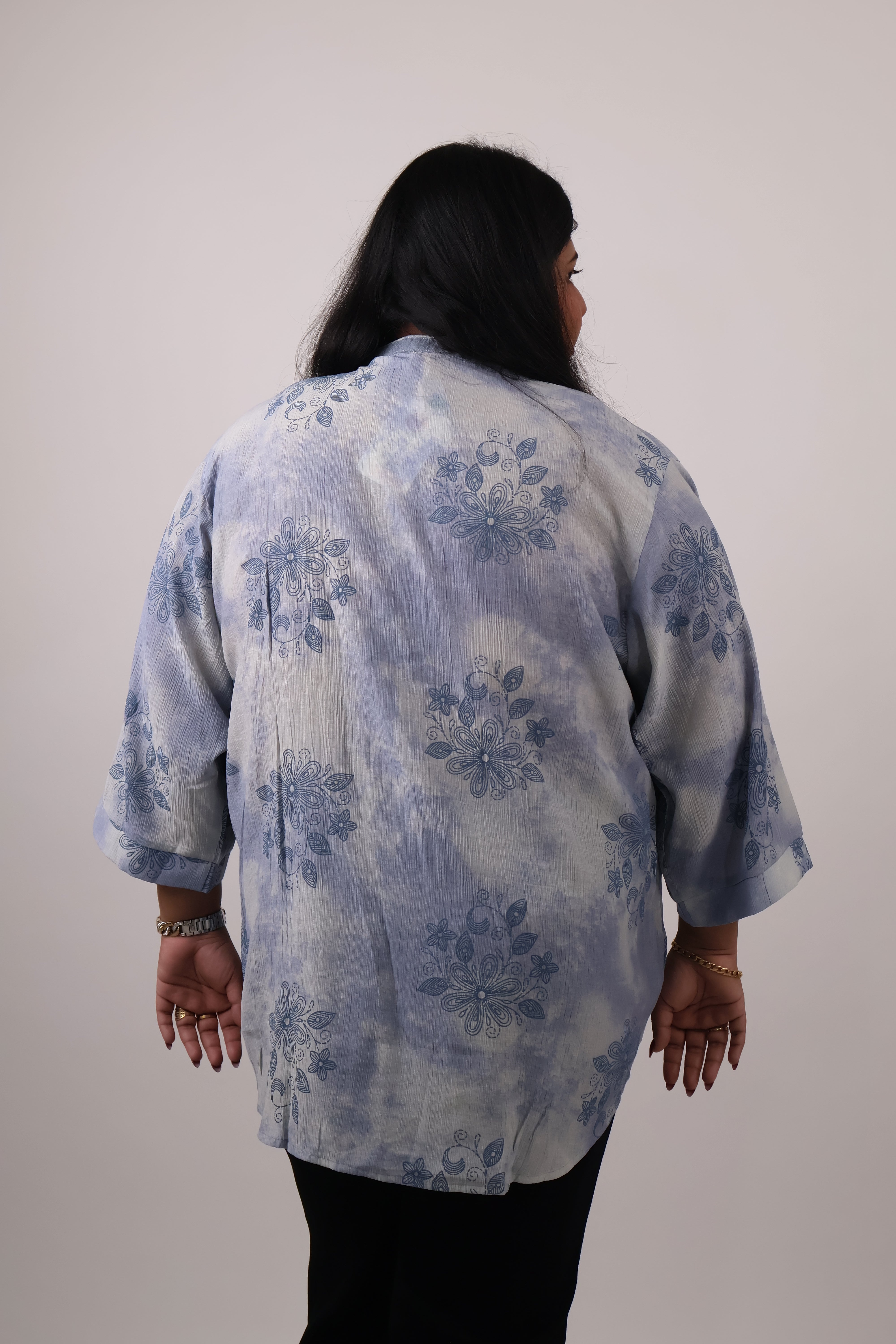 Indigo Whisper Floral Shirt